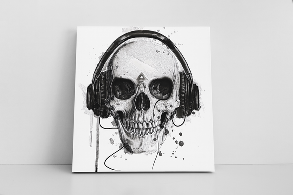 Black and White DJ Skull