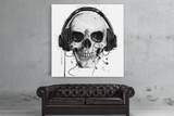 Black and White DJ Skull