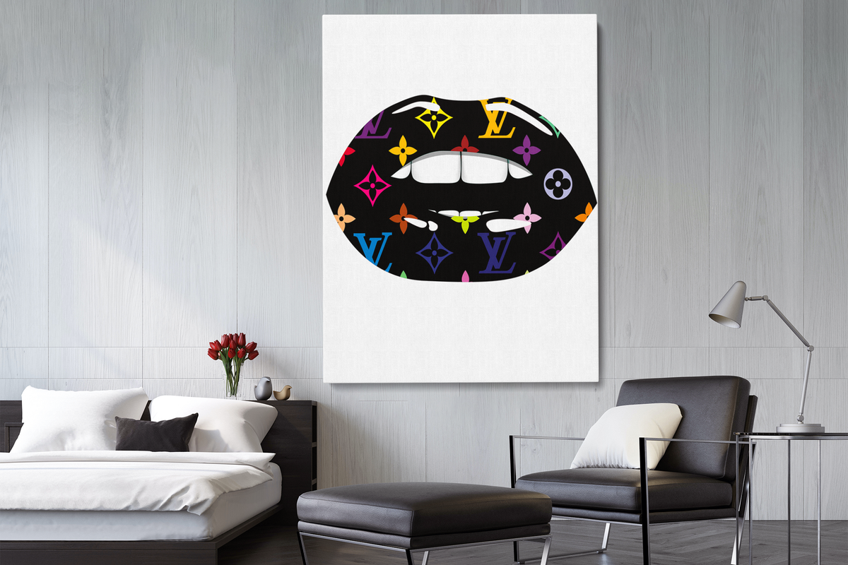 Black Colorful LV Lips – WallGamesArt