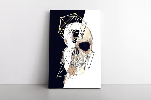 Black and White Skull Illustration