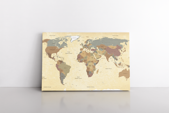 Textured Vintage World Map