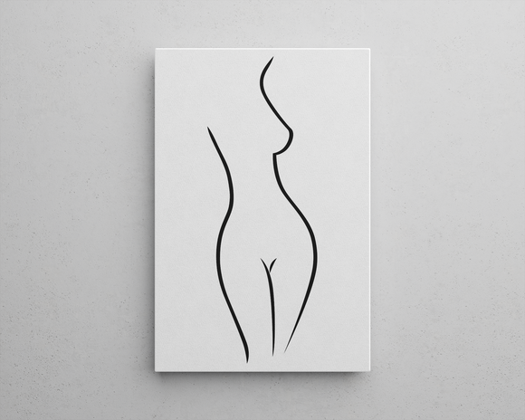 Female Figure Continuous One Line Abstract Drawing