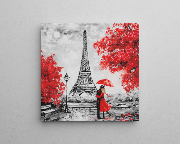 Eiffel Tower and Red Trees