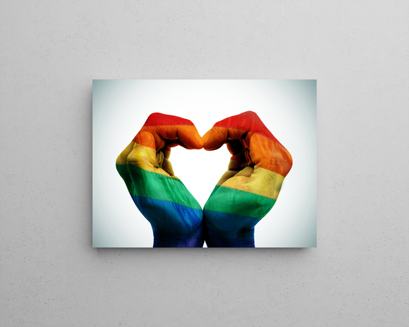 Rainbow Flag Forming a Heart