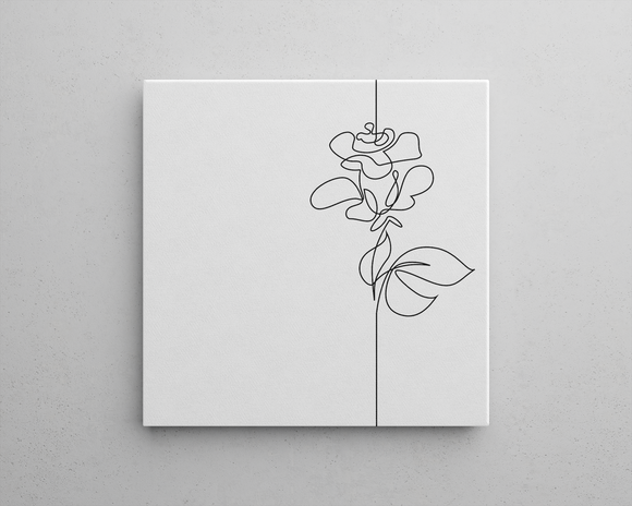Minimalist Contour Flower Drawing