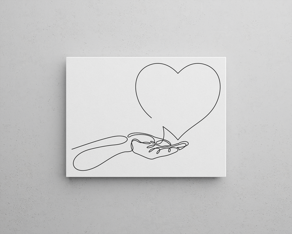 Continuous Line Drawing Love Sign