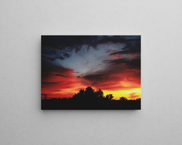 Silhouettes of Dramatic Sky in Sunset