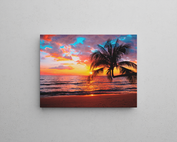 Palm Tree Beach at Sunset