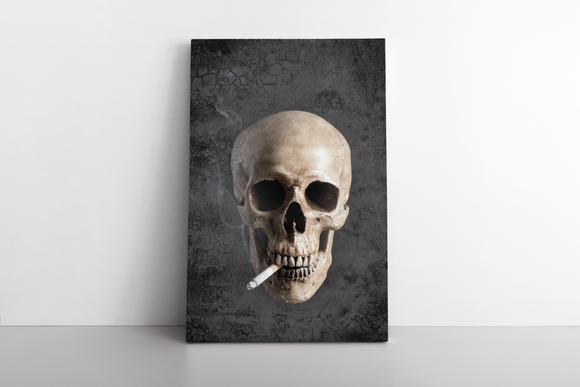 Human Skull Smoking The Cigarette