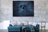 Human Skull on Dark Background