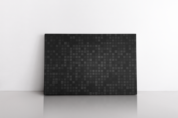 Black Abstract with Transparent Squares