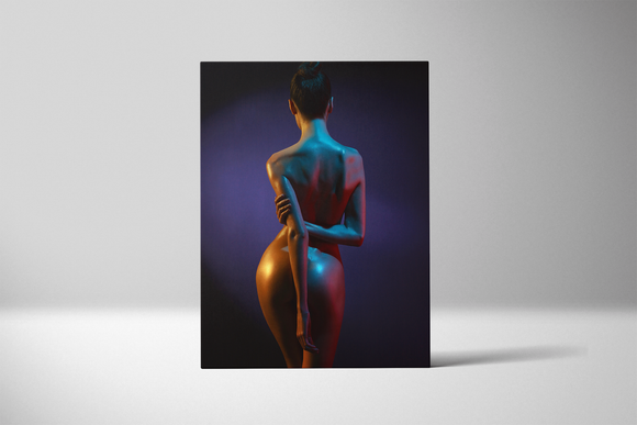 Nude Model in the Light Colored Spotlights