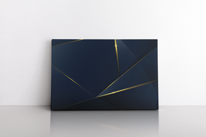 Navy Blue and Gold Abstract