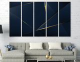 Navy Blue and Gold Abstract