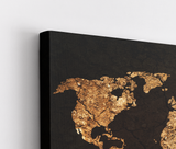 World Map on Grunge Background