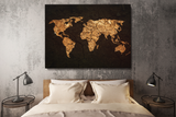 World Map on Grunge Background