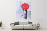 Couple Under Red Umbrella