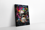 Skull on Abstract Colored Background