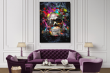 Skull on Abstract Colored Background