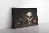 Classic Style of Still Life Skull With Rose