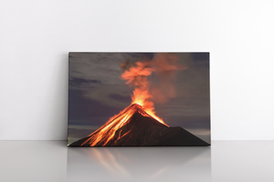 Lava Going Down the Volcano Fuego in Antigua